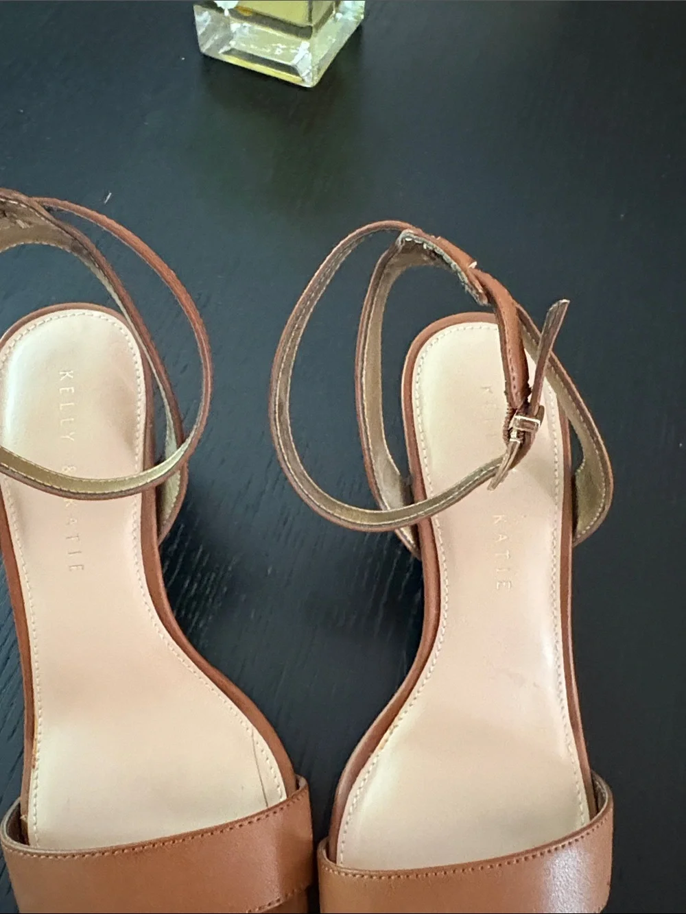 Kelly & Katie Tan Brown Open-Toe Ankle-Strap Sandals